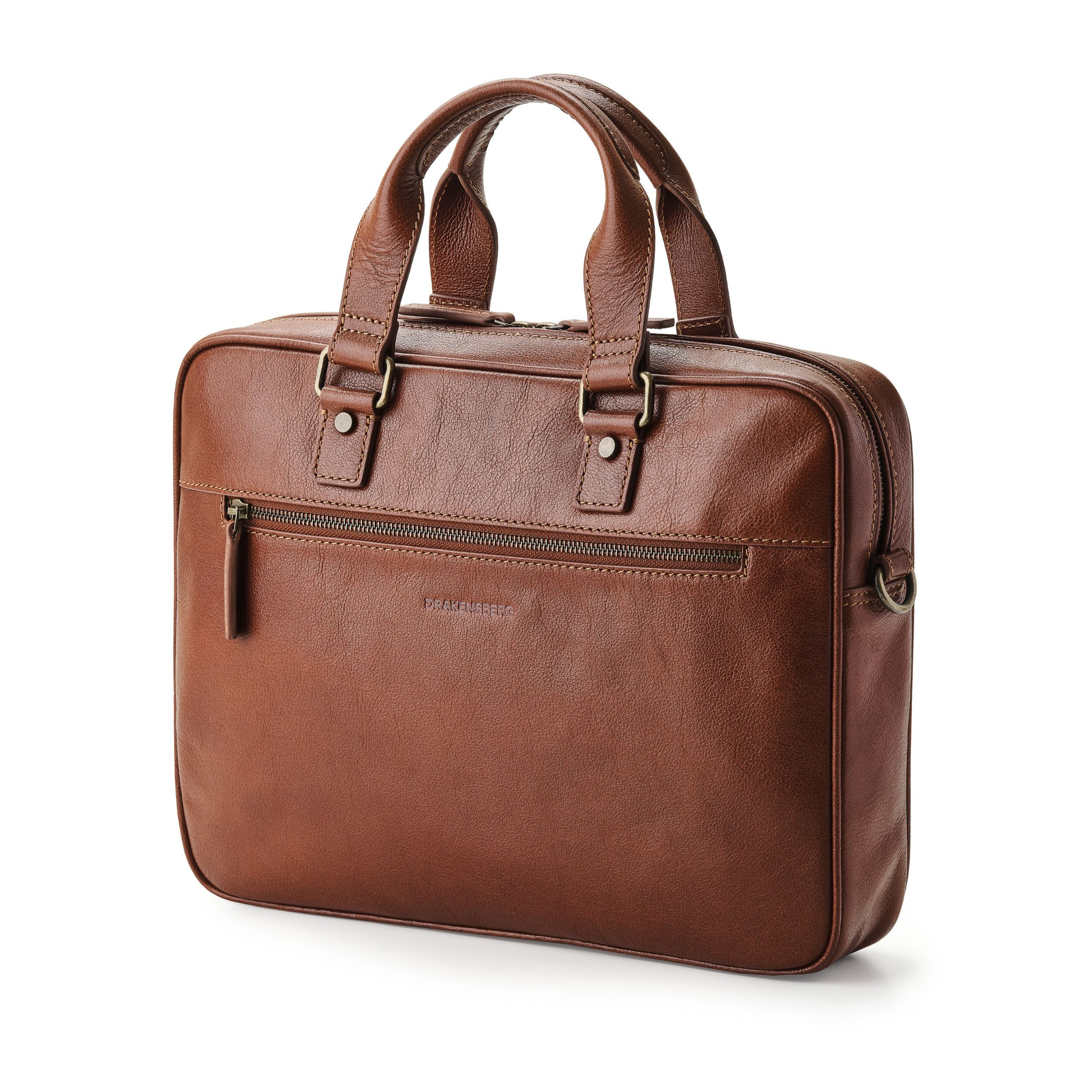 DRAKENSBERG Laptoptasche Aktentasche »Marlon« Kastanien-Braun, aus luxuriösem Leder für Damen und Herren, elegant und modern
