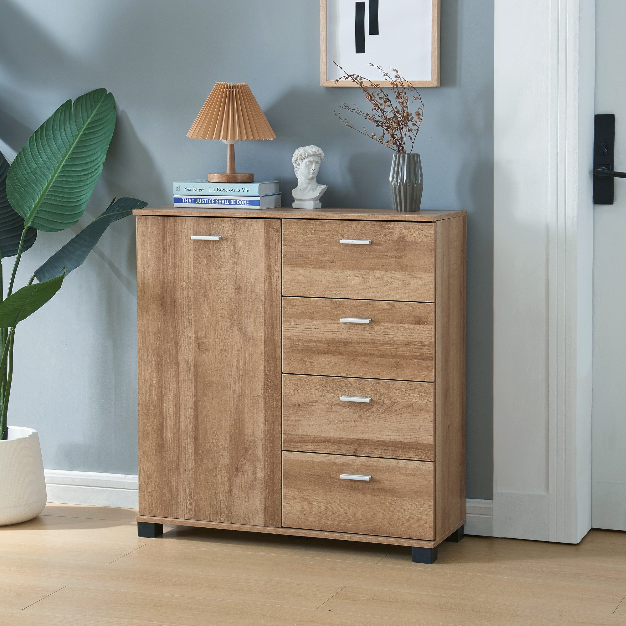 en.casa Sideboard, »Döbritz« 84x80x28cm Eiche günstig online kaufen