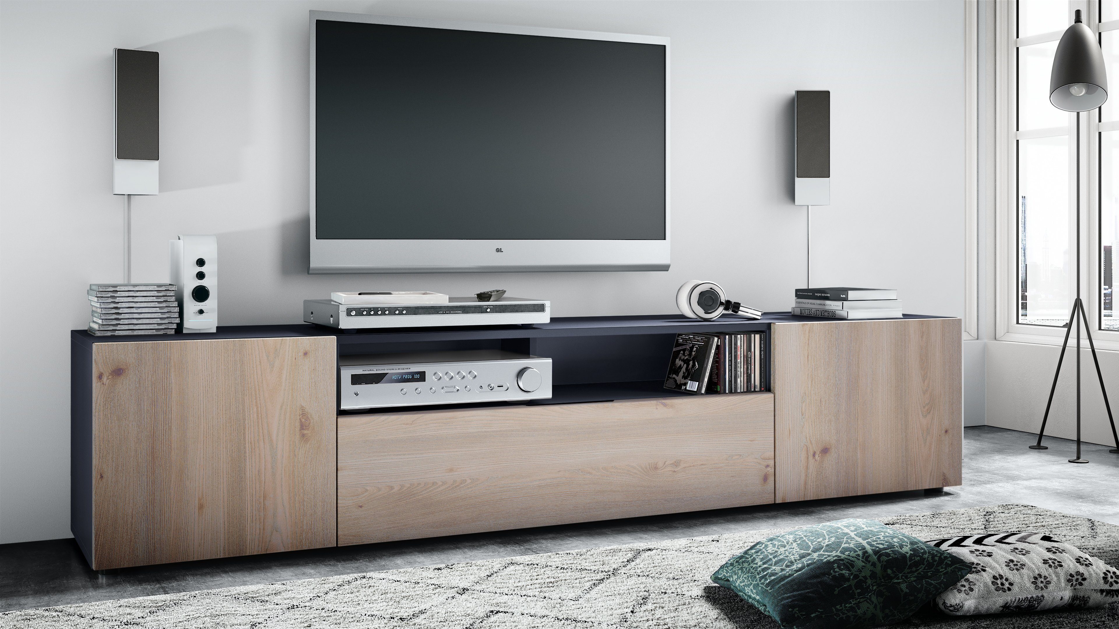 Vladon Lowboard Mogan (TV-Kommode, mit 2 günstig online kaufen