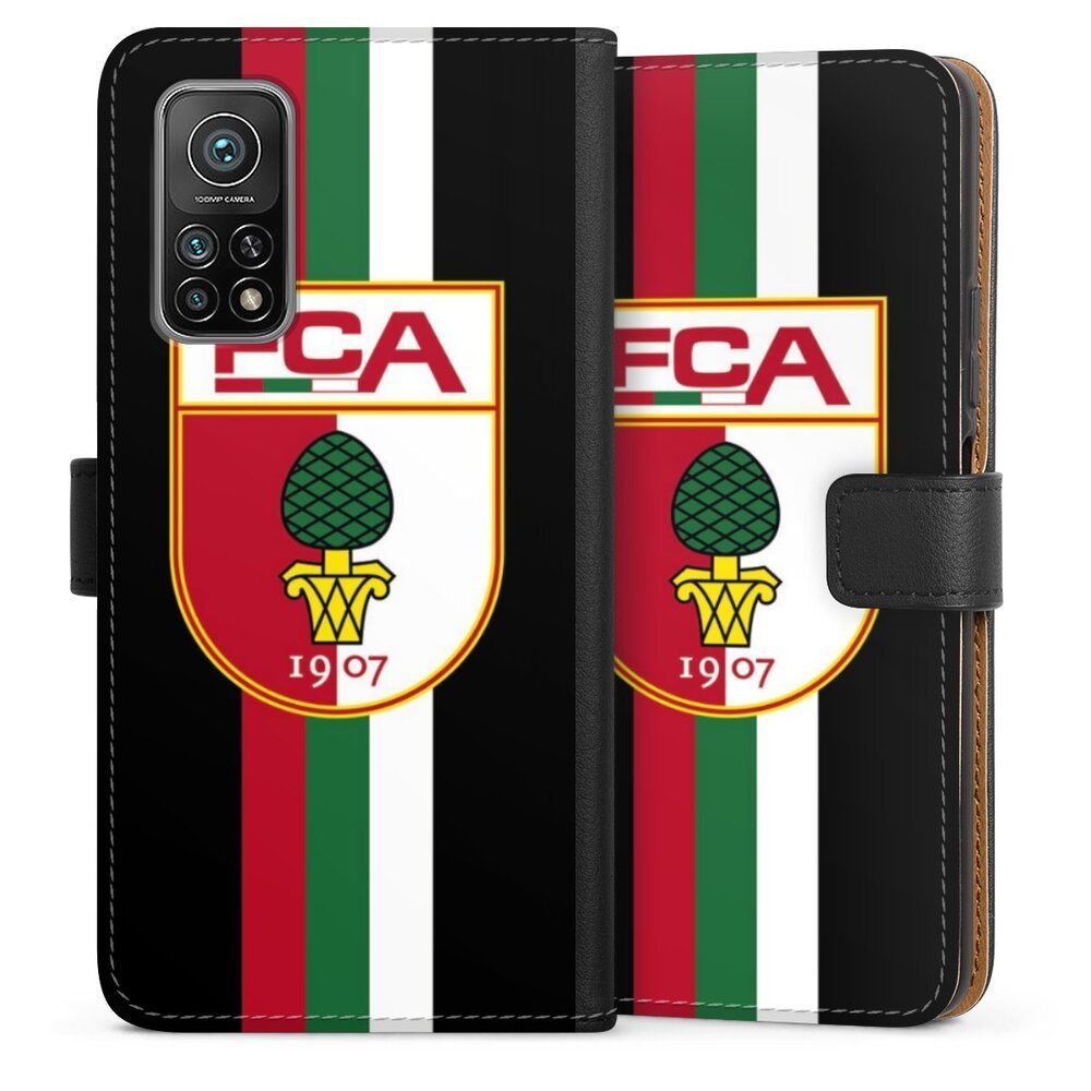 DeinDesign Handyhülle FC Augsburg FCA Offizielles Lizenzprodukt FC Augsburg Streifen, Xiaomi Mi 10T Pro 5G Hülle Handy Flip Case Wallet Cover