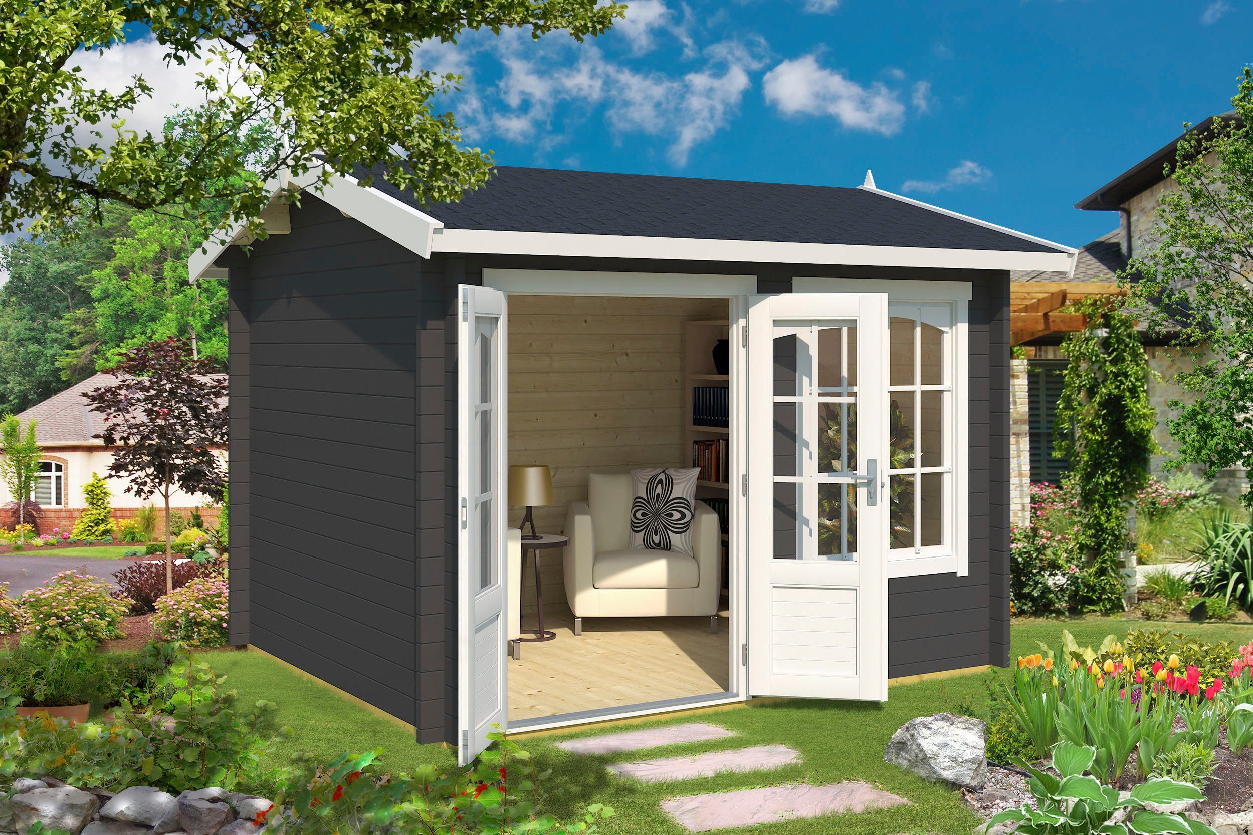 LASITA MAJA Gartenhaus Alex, BxT: 340x308 cm, (Set, inkl. Fussbodenbretter zum verlegen)