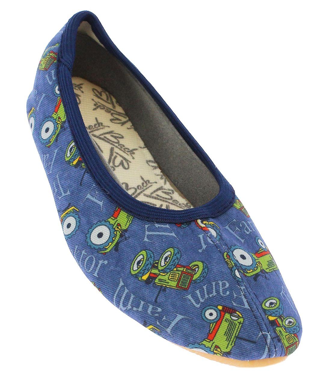 Beck Schläppchen Traktor Gymnastikschuh (für Sport, Kita, Schule und Zuhause) mit rutschfester Gummi-Laufsohle