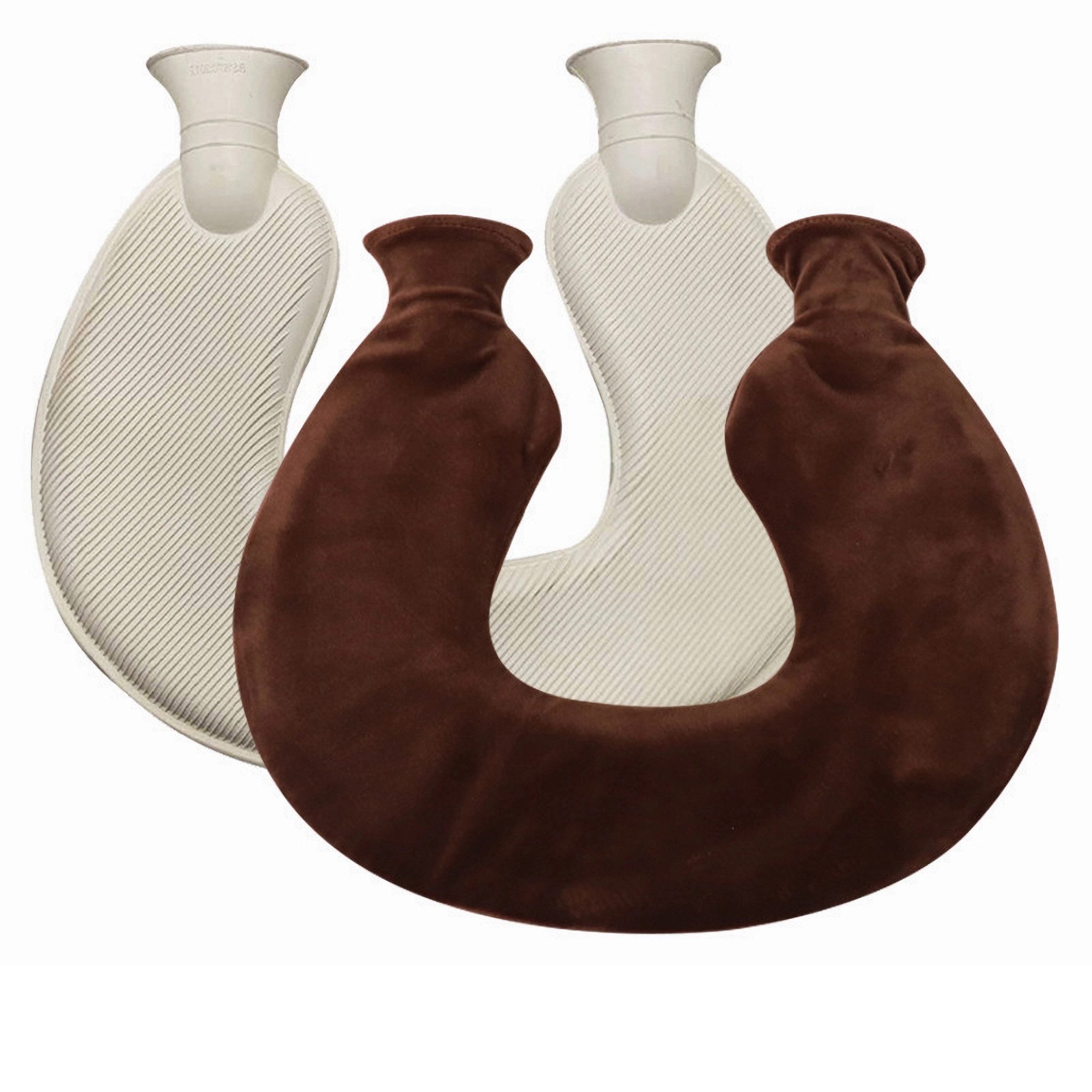 Coonoor Nacken-Wärmflasche Nackenwärmflasche mit Deckel, (U-förmige Nacken- und Schulterwärmflasche), weicher Strickbezug