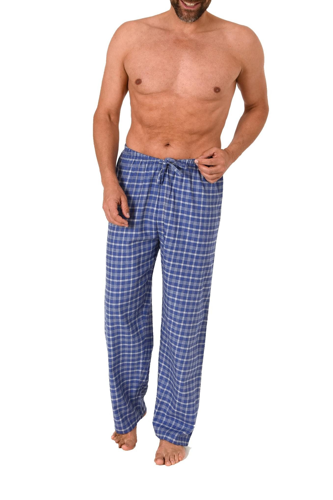 Pyjama Herren Flanell Schlafanzug Hose kariert - ideal zum relaxen