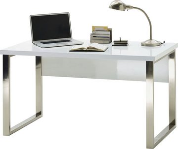 MCA furniture Schreibtisch Sydney, weiß Hochglanz, Breite 140 cm