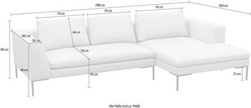 FLEXLUX Ecksofa Loano, modernes Sofa, frei im Raum stellbar, lose Kissen, Kaltschaum im Sitz