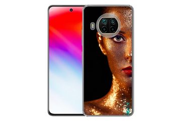 MuchoWow Handyhülle Make-up - Gold - Frau - Luxus - Glitzer - Kunst, Phone Case, Handyhülle Xiaomi Mi 10T Lite, Silikon, Schutzhülle
