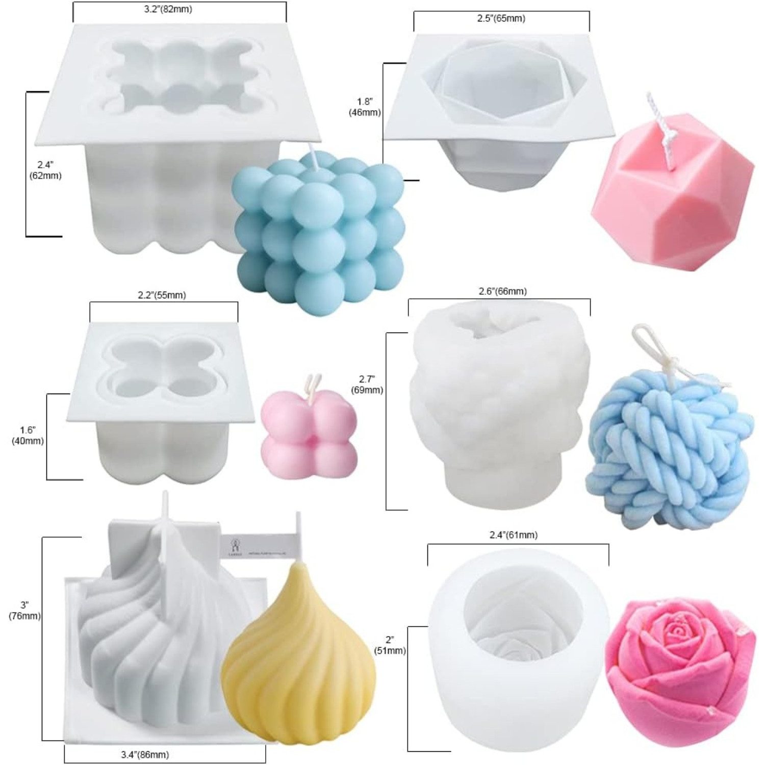LuxusKollektion Formkerze 6Pcs Kerzenformen Zum Gießen günstig online kaufen