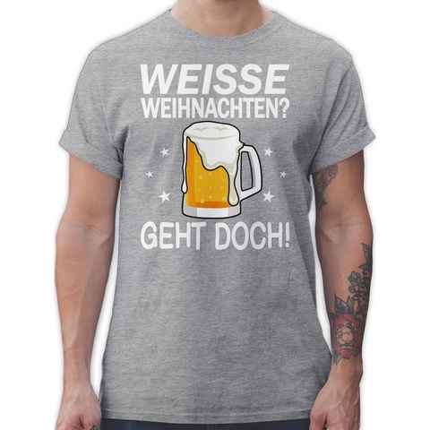 Shirtracer T-Shirt Weiße Weihnachten - Geht doch - Bierkrug Bierschaum Weihachten Kleidung