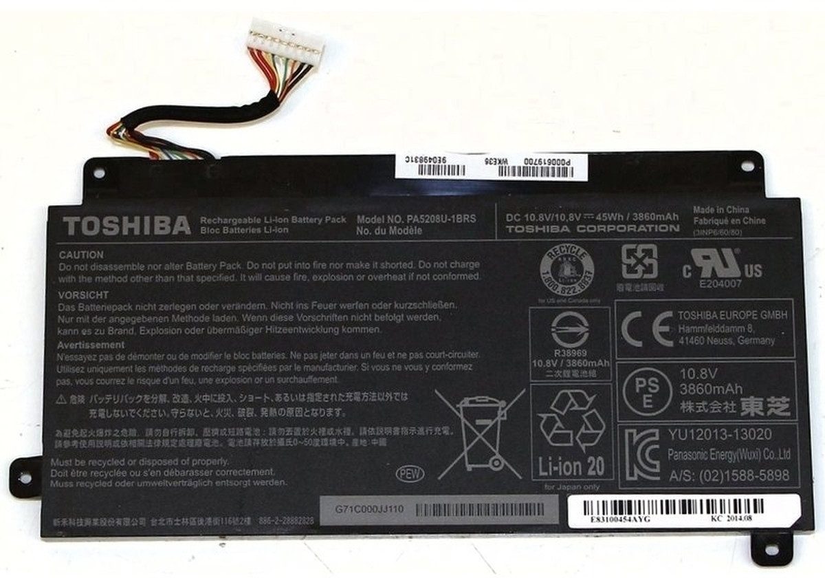 Toshiba Akku für Toshiba PA5208U-1BRS Li-Ion 10,8 Volt 3860 mAh schwarz Laptop-Akku 3860 mAh (10.8 V)