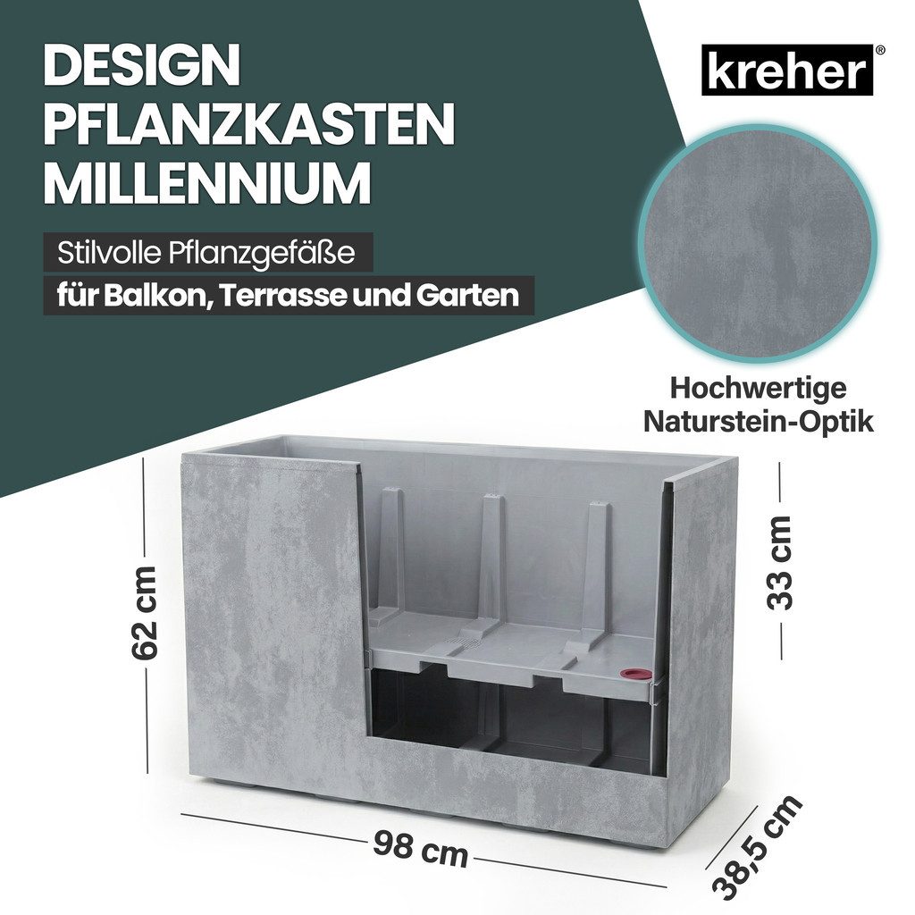 Kreher Pflanzkübel 'Millennium Fence', XXL Sichtschutz in verschiedenen Farben (1 St)