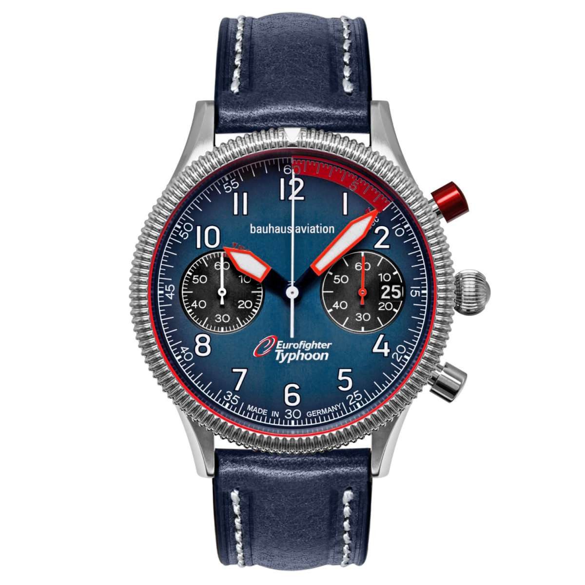 bauhaus Quarzuhr 2576-3, Herrenuhr Aviation Eurofighter Chronograph Dunkelblau