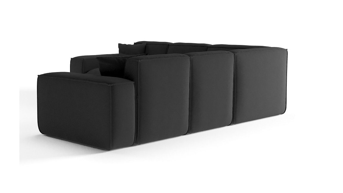 Fun Möbel Ecksofa Ecksofa Designersofa CELES PREMIUM Seite Universal in Stoff, Inkl. 3 Zierkissen