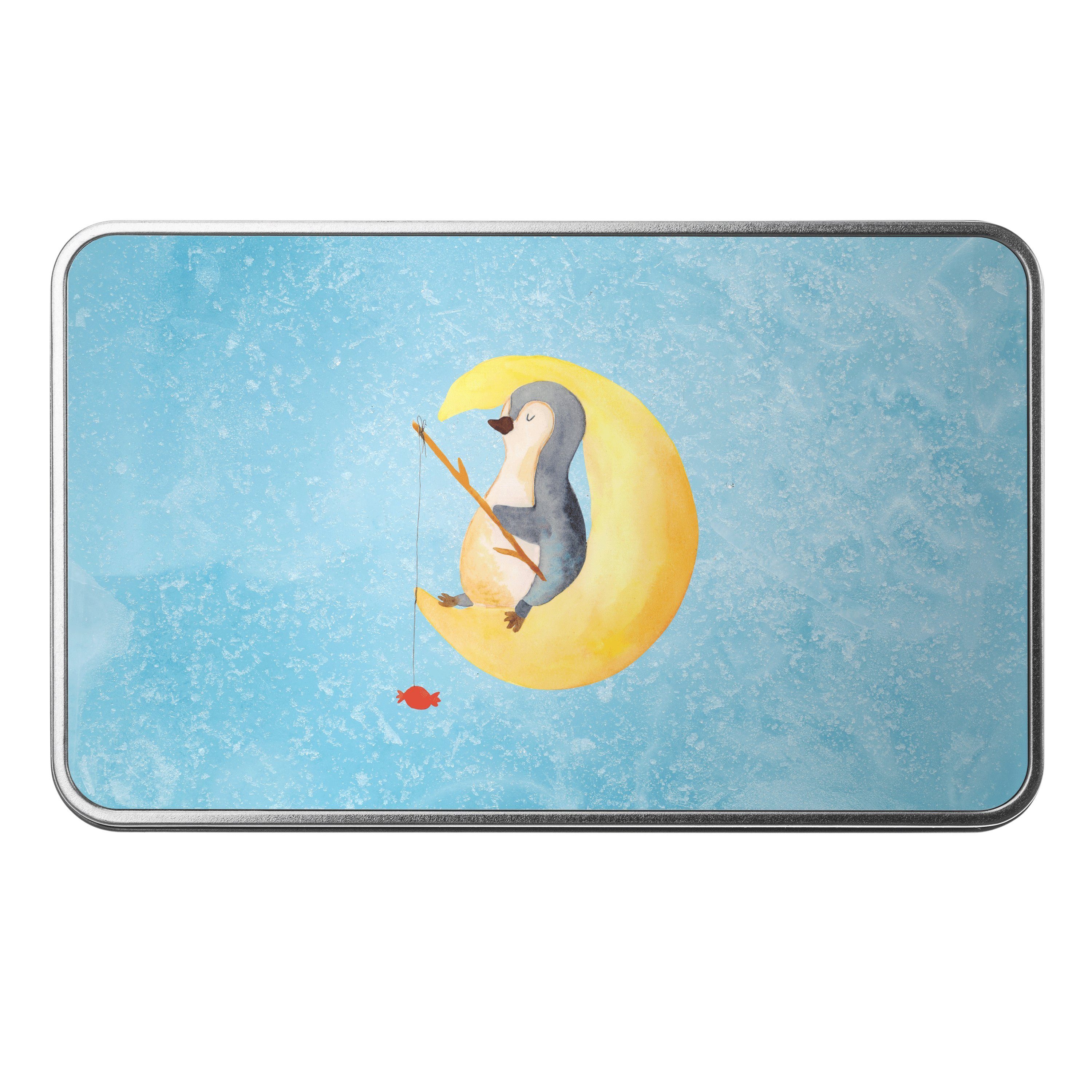 Mr. & Mrs. Panda Dose Pinguin Mond - Eisblau - Geschenk, erschöpft, Aluminiumdose, Vesperdo (1 St)