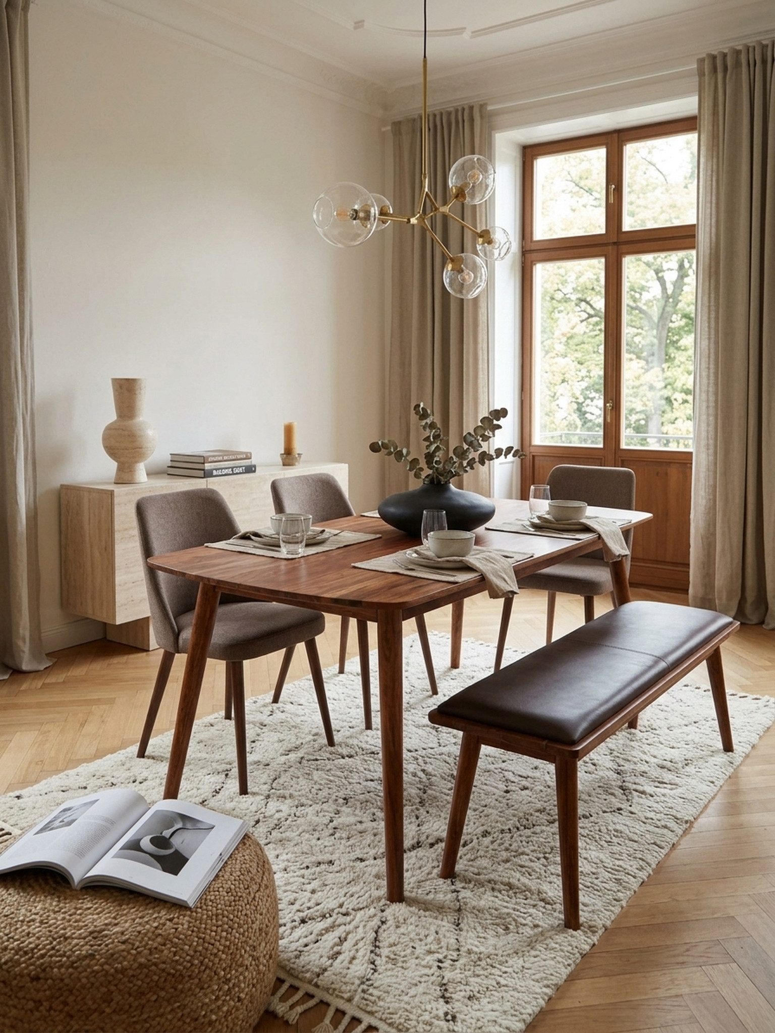 KADIMA DESIGN Esstisch Esszimmertisch Holz 120x77x60 cm Massivholz Tisch Küche Esstisch (Massives Echt-Holz Modern, Großer Esstisch), Designer Küchentisch Holz, – Bild 4 von 5