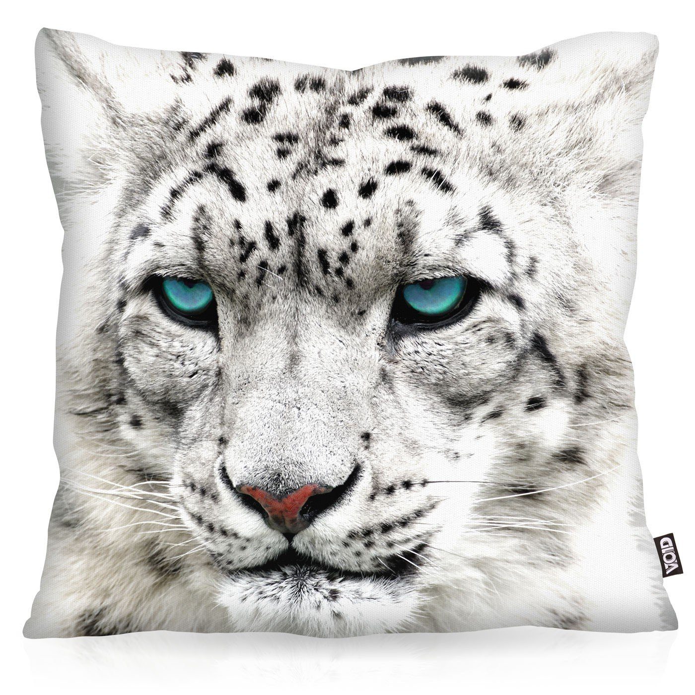 Kissenbezug, VOID, Sofa-Kissen Schneeleopard Outdoor Indoor Katze Leo Leopard Raubkatze