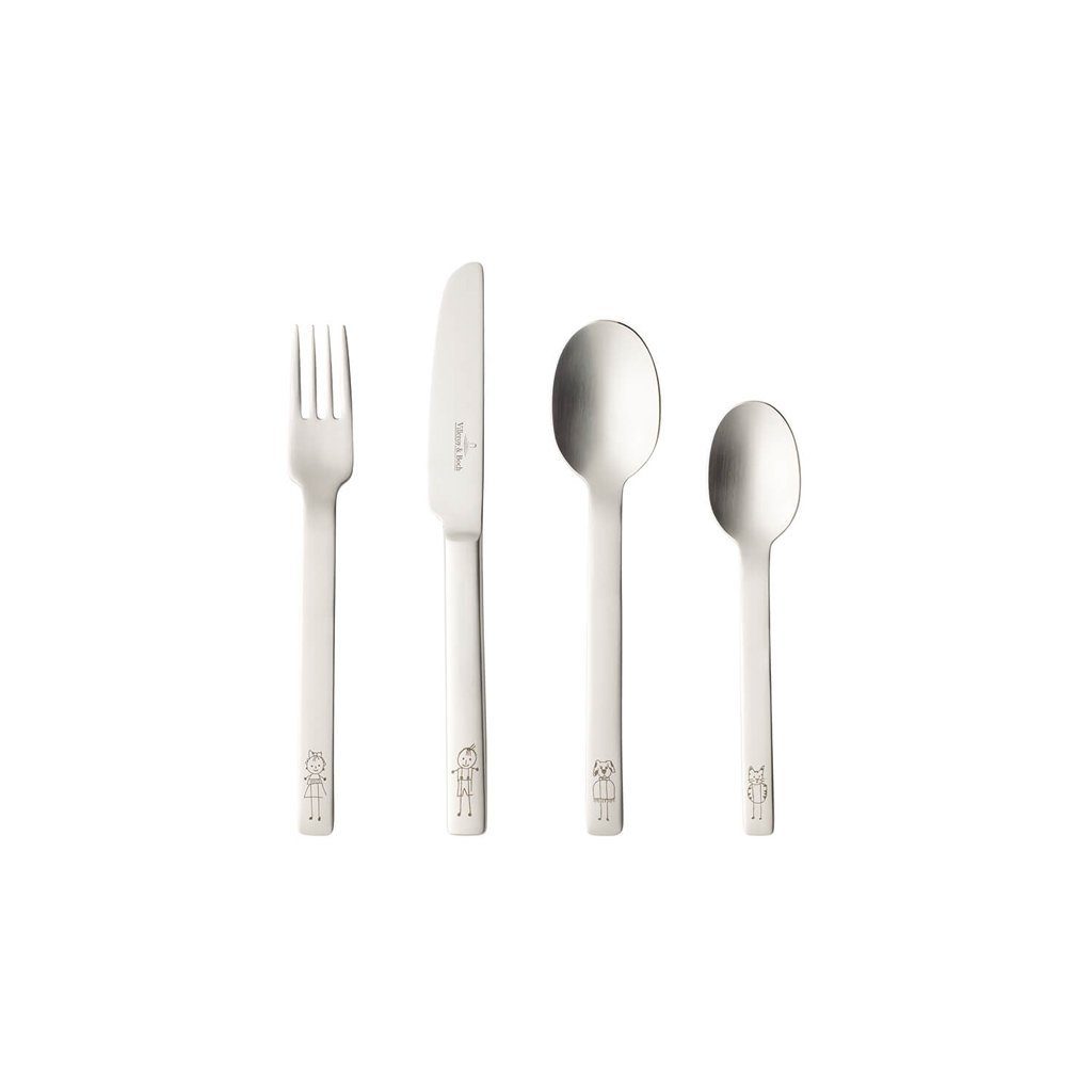 Villeroy & Boch Kinderbesteck Kid's Dining Kinderbesteck, 4tlg (4-tlg), 1 Personen, Edelstahl, Edelstahl, 4 Stck, spülmaschinenfest
