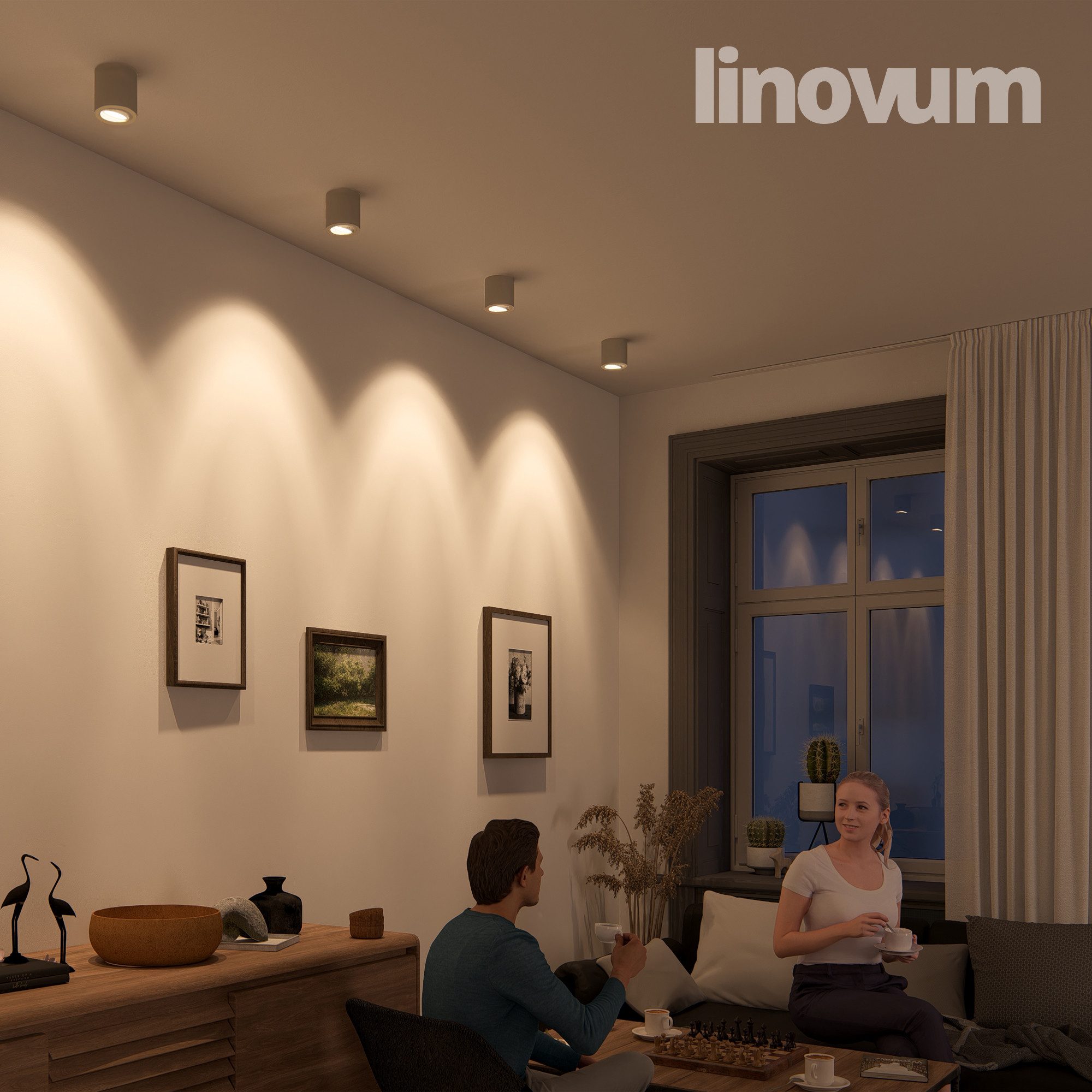 linovum LED Aufbaustrahler Aufputzleuchte dimmbar weiss silber schwenkbar LED GU10 drei Lichtmodi, Neutralweiß, Warmweiß, Tageslichtweiß