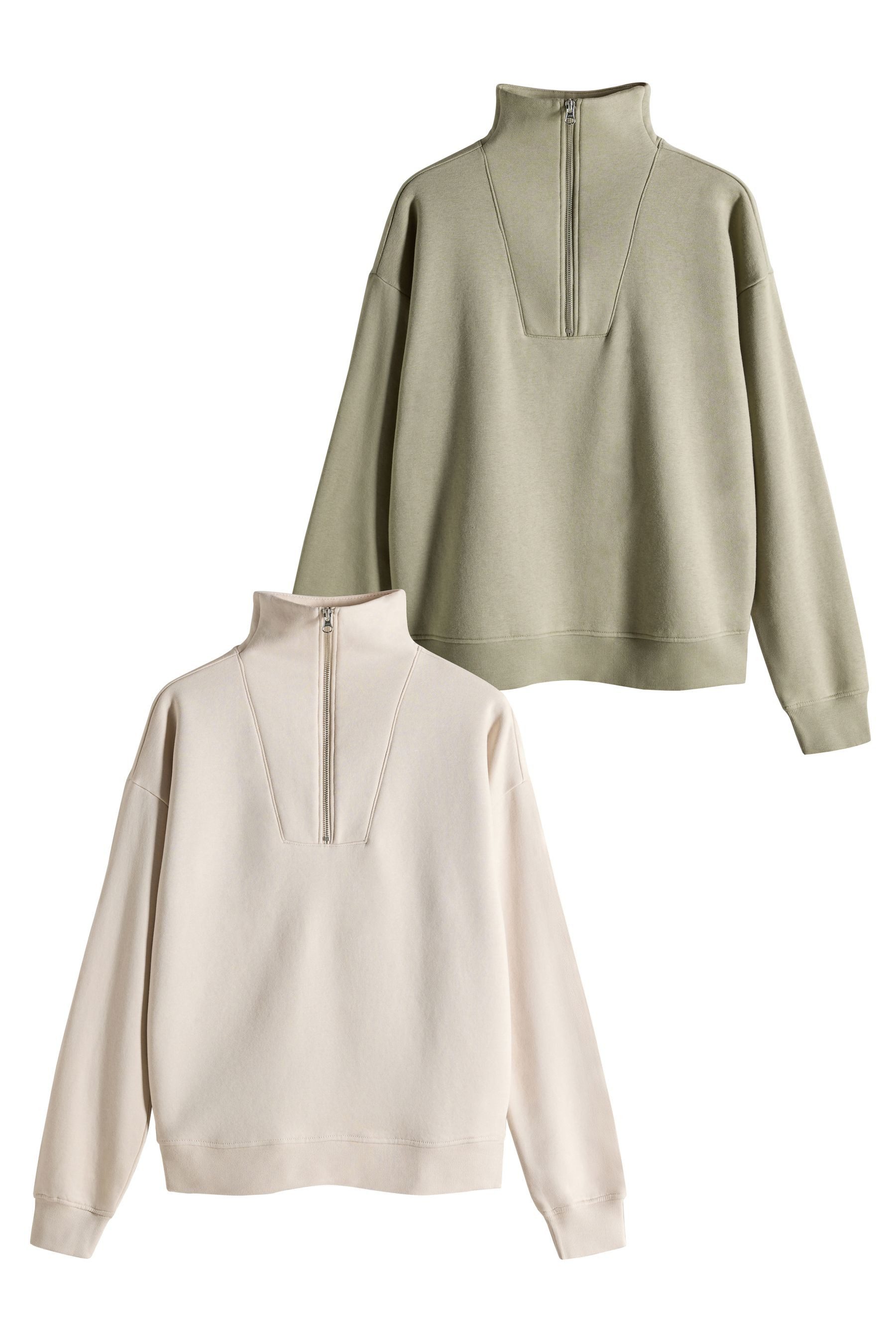 The Set Sweater The Set Troyer aus Sweatstoff, 2er-Pack (2-tlg) günstig online kaufen