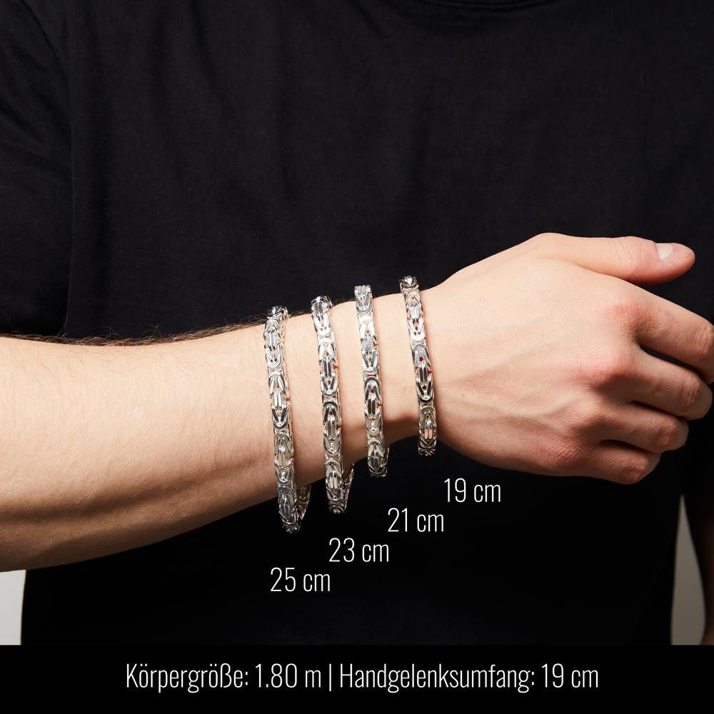 JEWLIX Königsarmband 925 Silberarmband: Königsarmband Silber 7,5mm - Länge wählbar KA0075