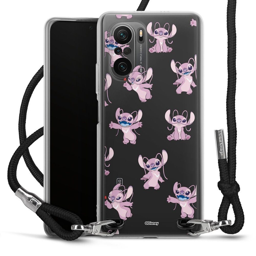 DeinDesign Handyhülle Lilo & Stitch Engel Disney Angel Faces Pattern Transparent, Xiaomi Poco F3 Handykette Hülle mit Band Case zum Umhängen