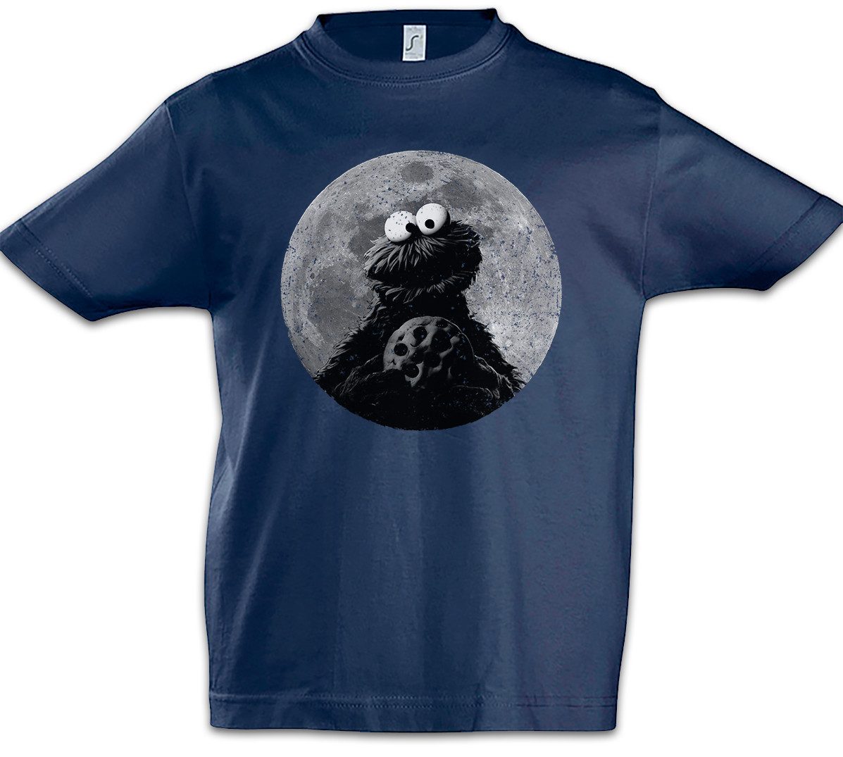 Print-Shirt Cookie Moon Kinder T-Shirt Mond Kekse Monster Krümelmonster Puppet