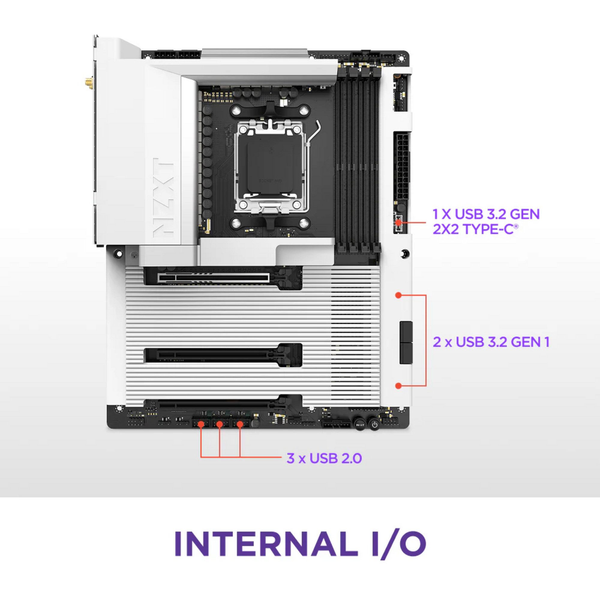 NZXT NZXT N7 B850 White, Mainboard Mainboard