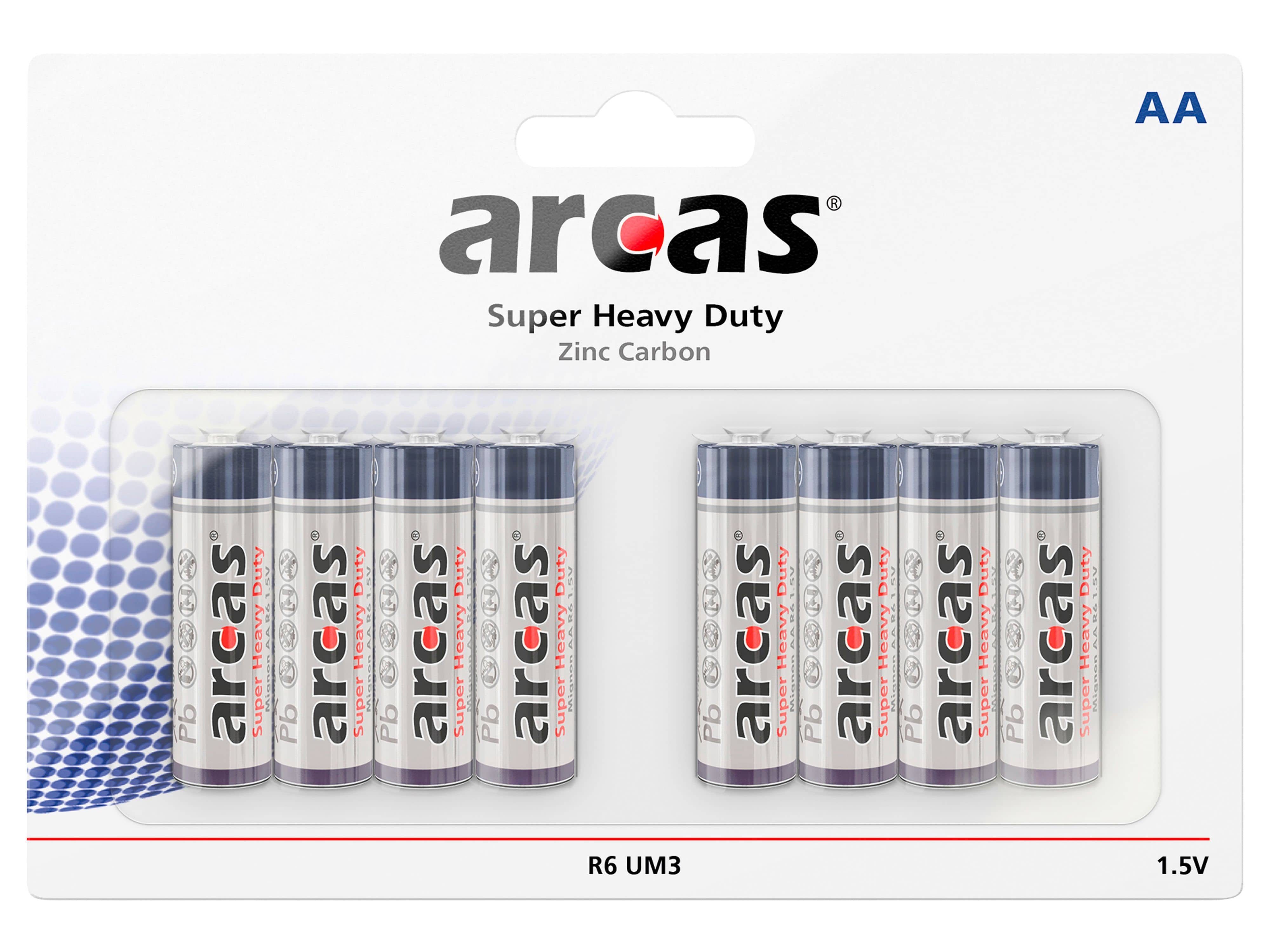 V, Mignon, ARCAS AA, Batterie 1,5 8 Batterie Arcas R6, Zink-Kohle
