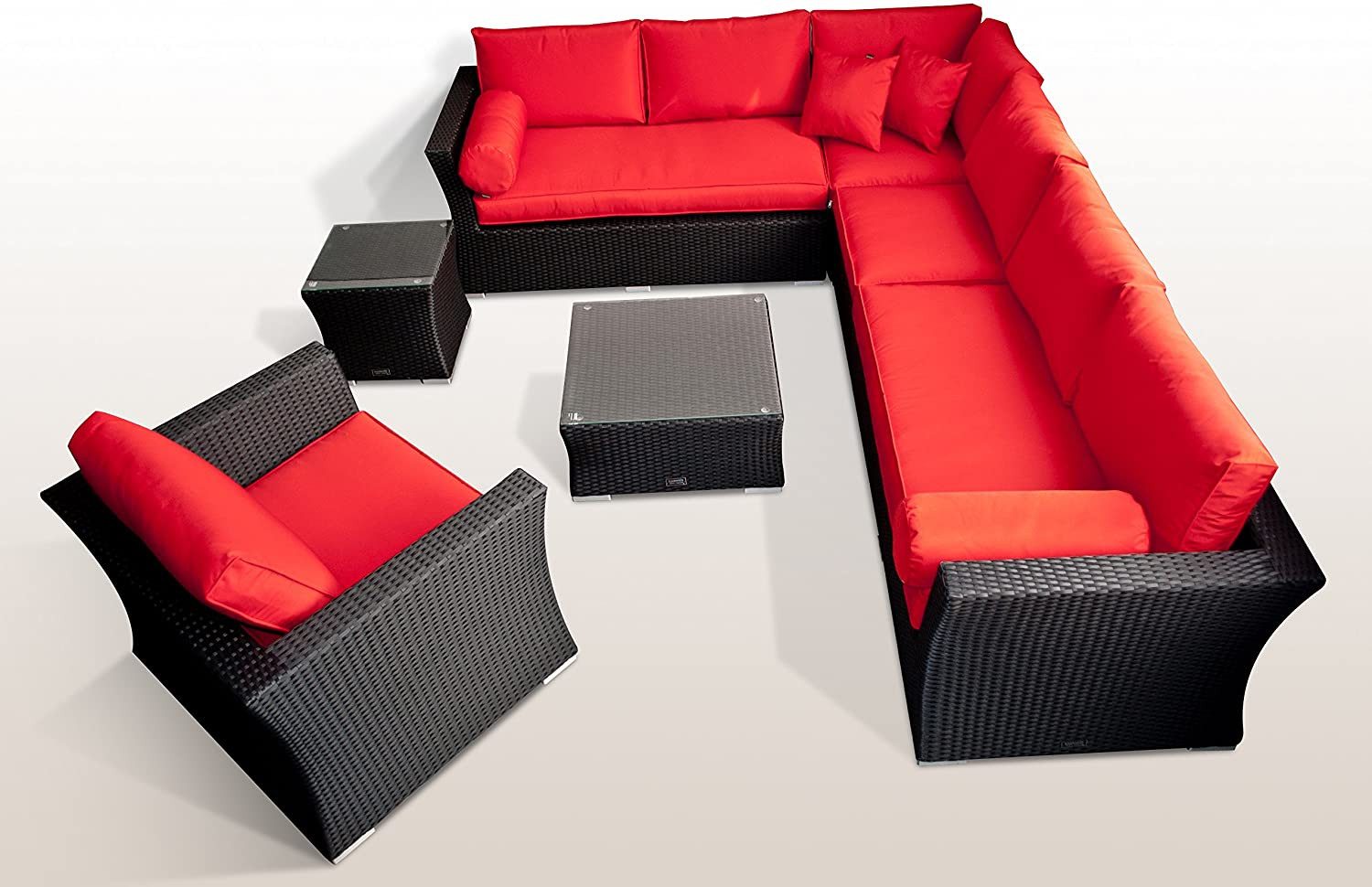 Ragnarök Möbel-Design Gartenlounge-Set Wotan, (Set, Ecklounge, Alu, Polyrattan), Ecksofa bestehend aus 4 einzelenen Elementen, extra breite Armlehnen