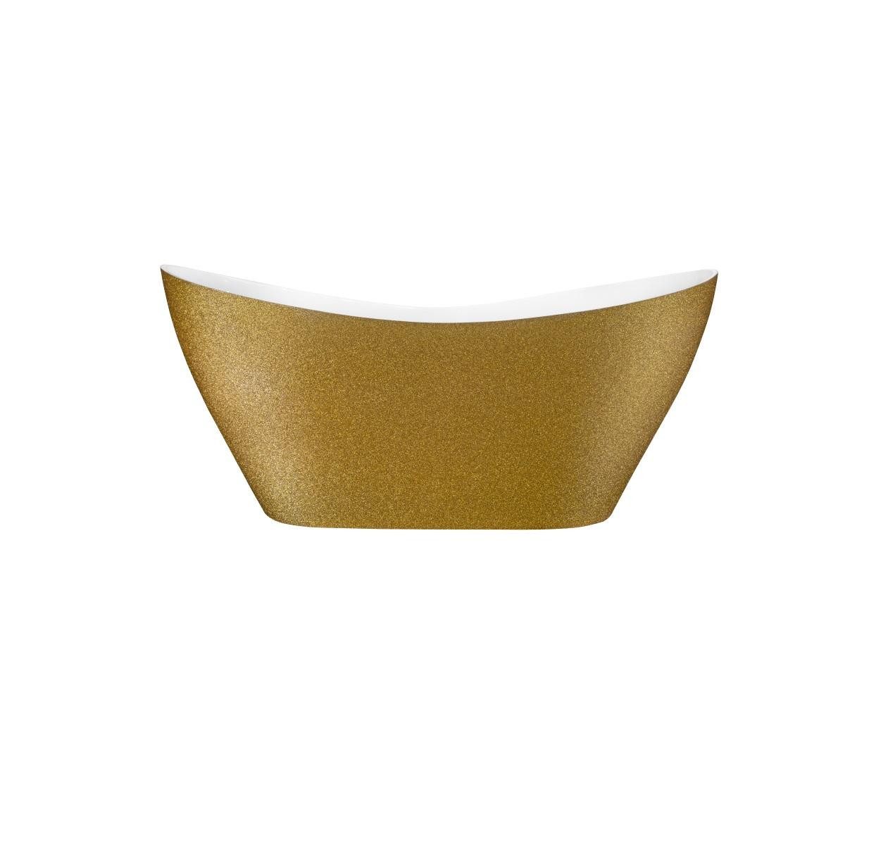 Xlmoebel Badewanne Goldene freistehende Designer-Badewanne aus hochwertigem Acryl, Hergestellt in Europa