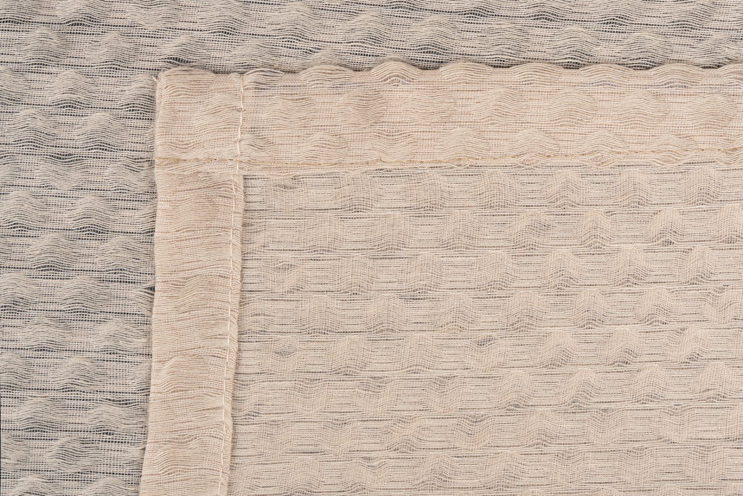 Vorhang St), Schlaufenschal ondeco, 100% moderner Polyester, Schlaufen Dot, verdeckte Sand (1