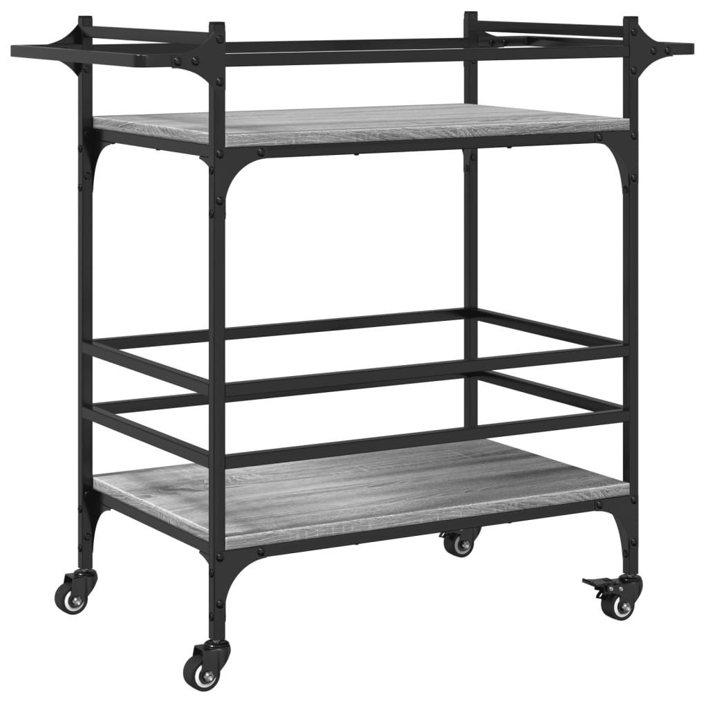 vidaXL Візки для кухні Візки для кухні Grau Sonoma 82x40x78,5 cm Holzwerkstoff