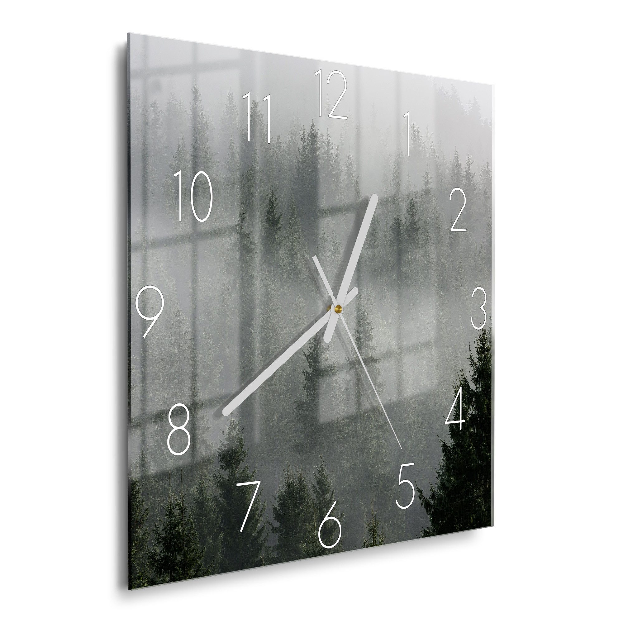 DEQORI Wanduhr 'Nebelwaldmystik' (Glas Glasuhr modern günstig online kaufen