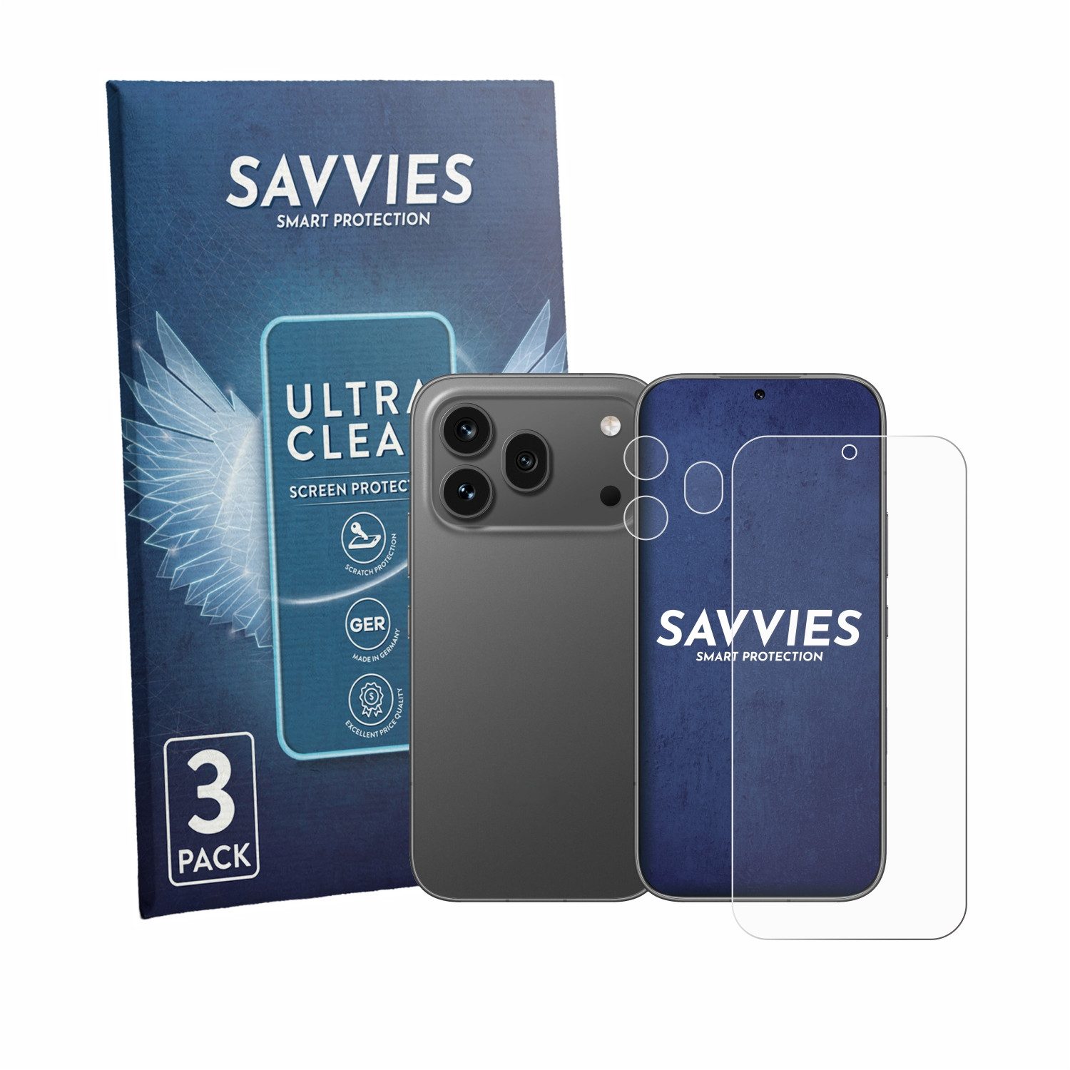 Savvies Displayschutzfolie Schutzfolie für Honor 600 Pro (Display+Kamera), 6 Stück, Displayschutz Schutz Folie Klar Transparent
