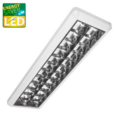 TEUTO Licht Deckenleuchte LED Rasterleuchte LARA 150cm, inkl. LED Röhren 48W, max. 2×30W, T8, LED wechselbar, Tageslichtweiß