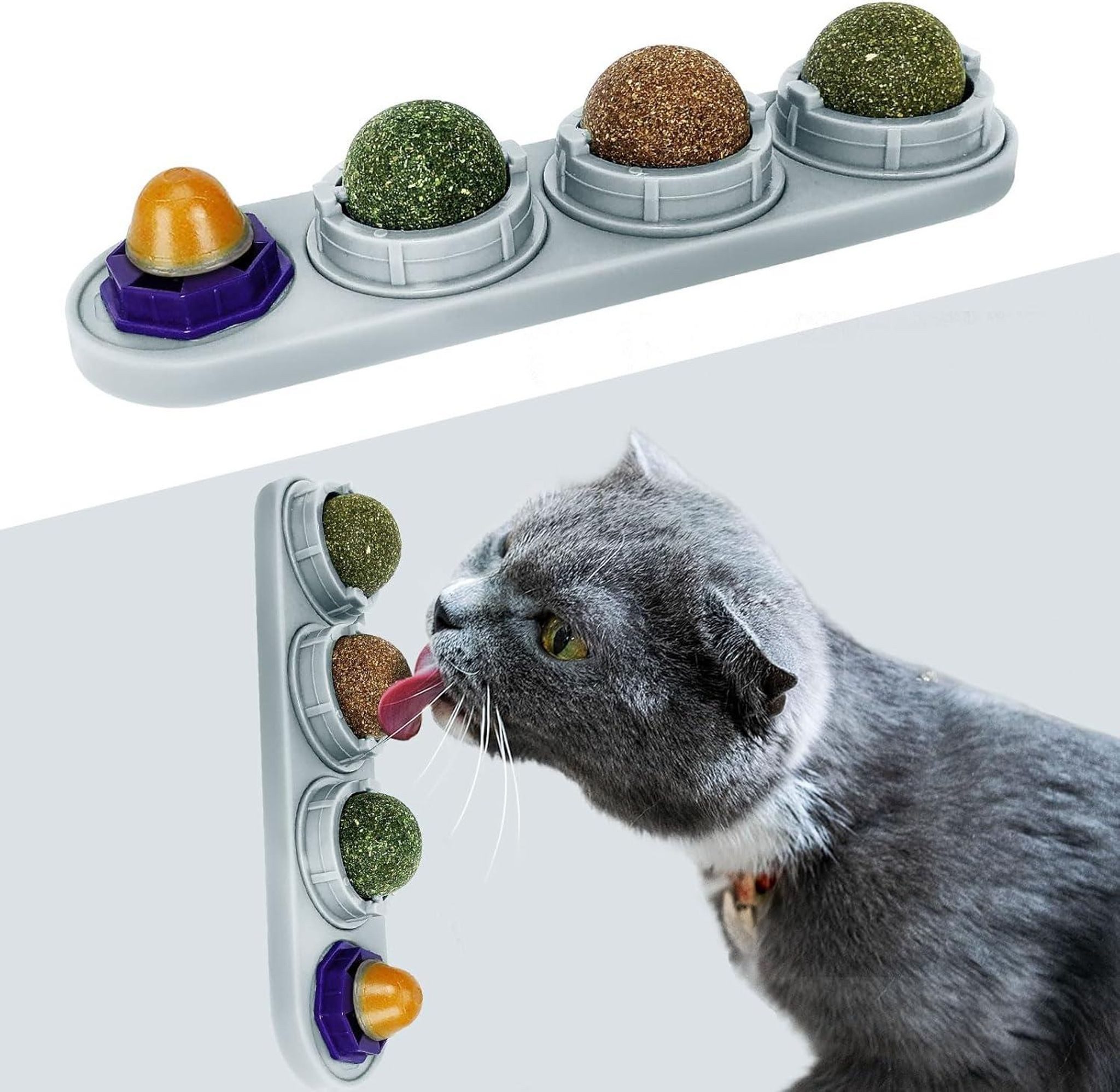 FELIXLEO Katzen-Geschirr Katzenminze-Ball Spielzeug für die Katzenwand, essbar