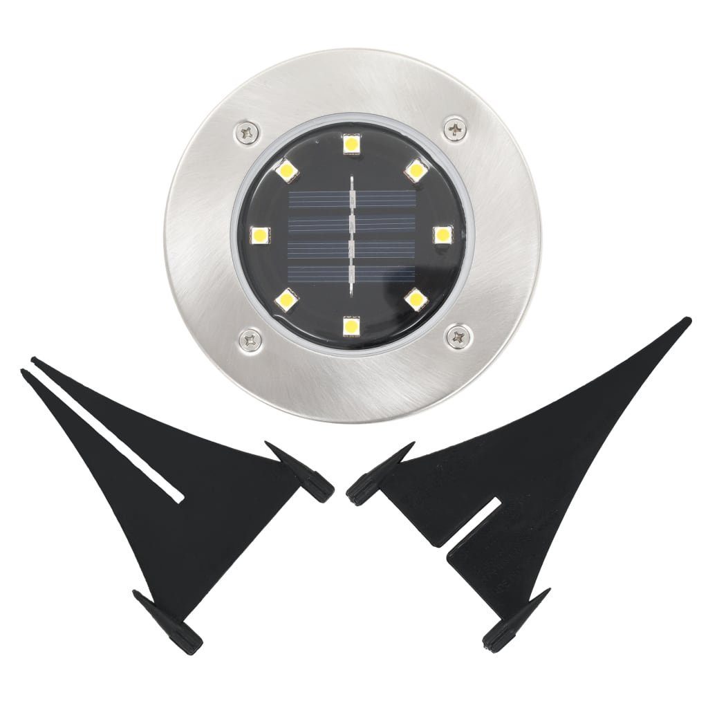 vidaXL Außen-Wandleuchte Solar-Bodenleuchten 8 Stk. Weiß LED