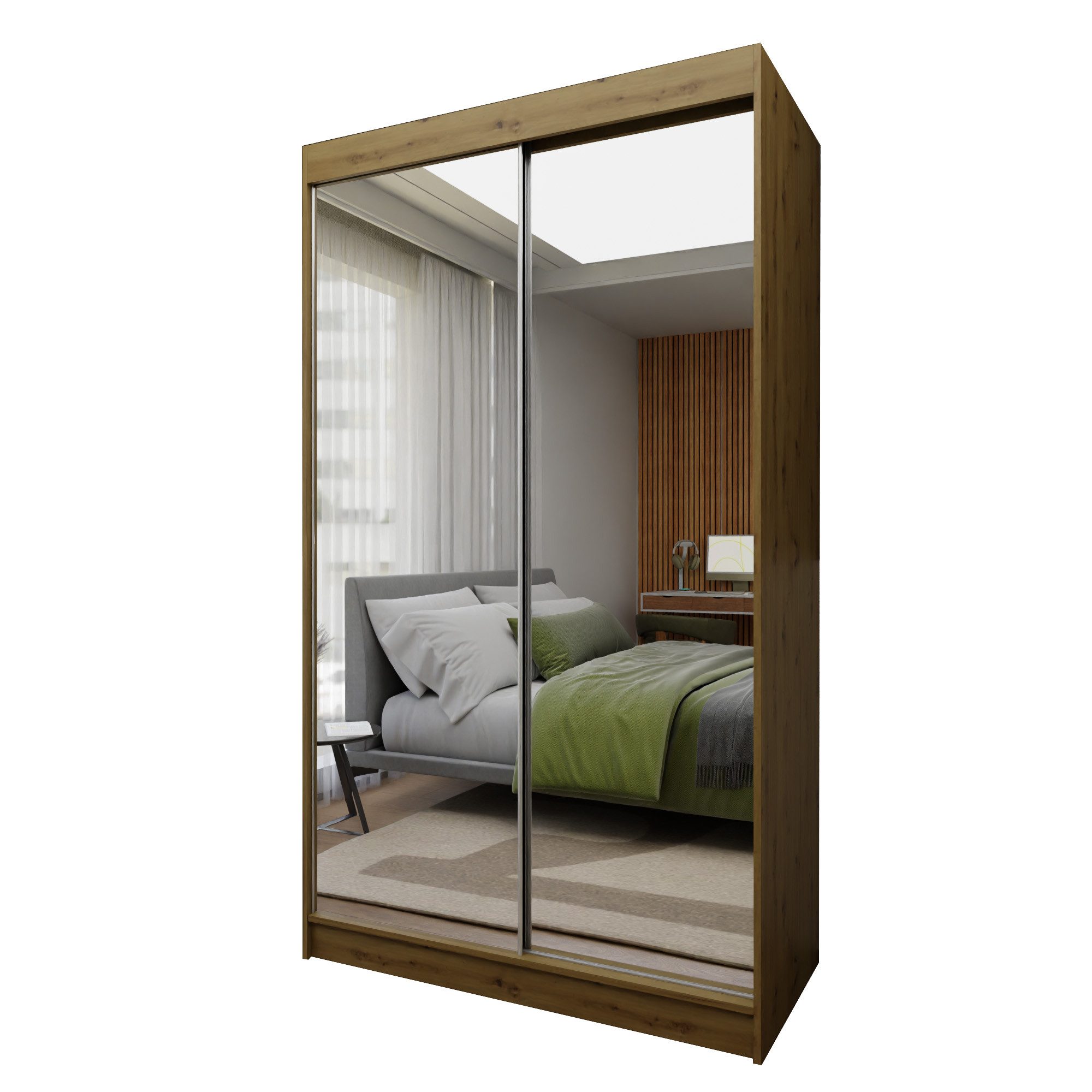 Beautysofa Schiebetürenschrank Doroti (modernes Garderobeschrank, 120, 150, 160, 180, 200, 240 cm breit Kleiderschrank) mit oder ohne Behälter erhältlich