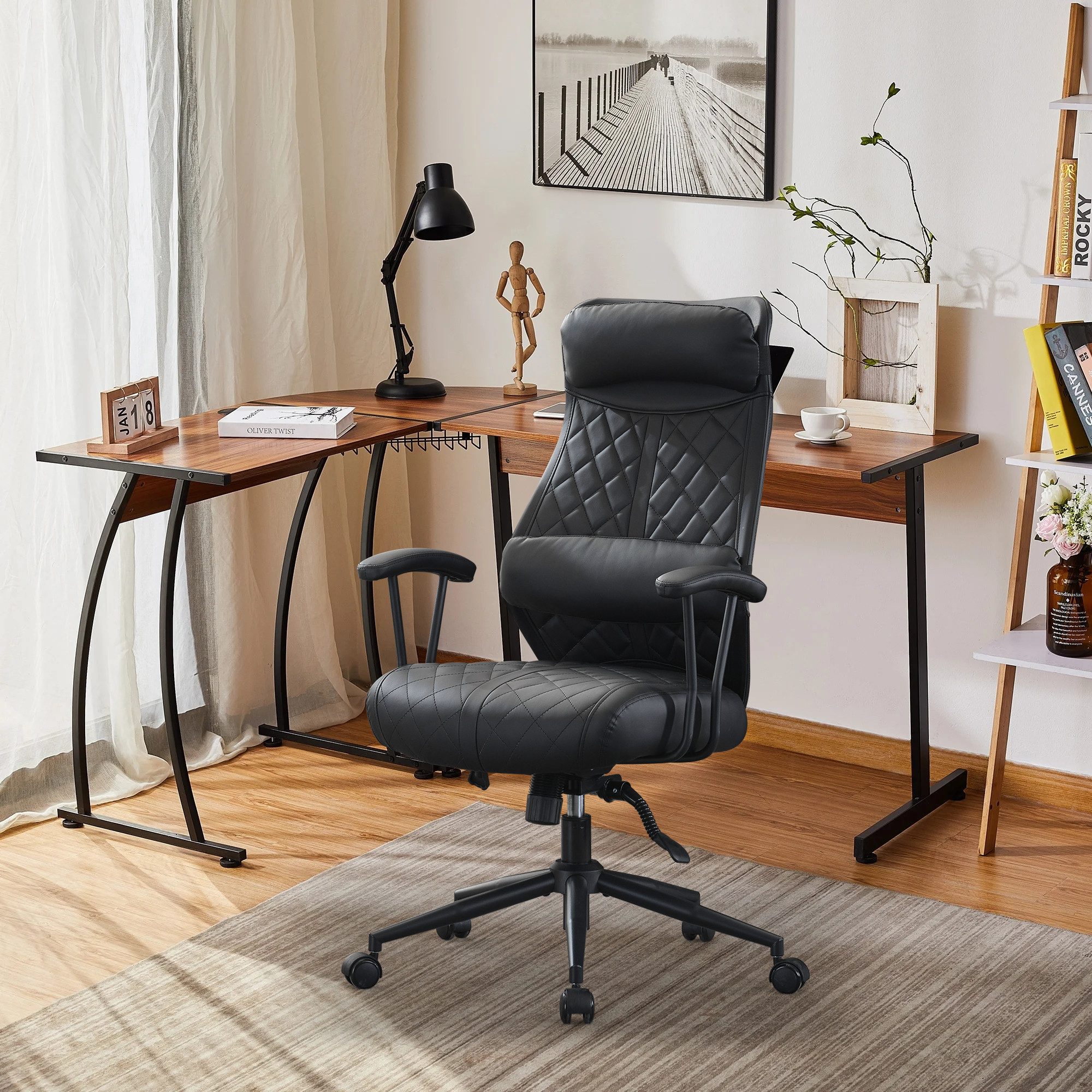 UEV Bürostuhl Ergonomisch aus Kunstleder, Schreibtischstuhl günstig online kaufen