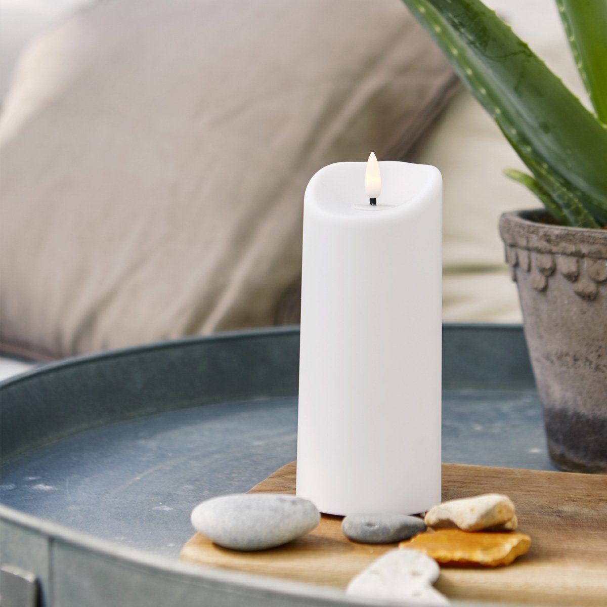 STAR TRADING LED-Kerze für Außen Terrasse Balkon Kunststoff 3D Flamme H: 18 günstig online kaufen