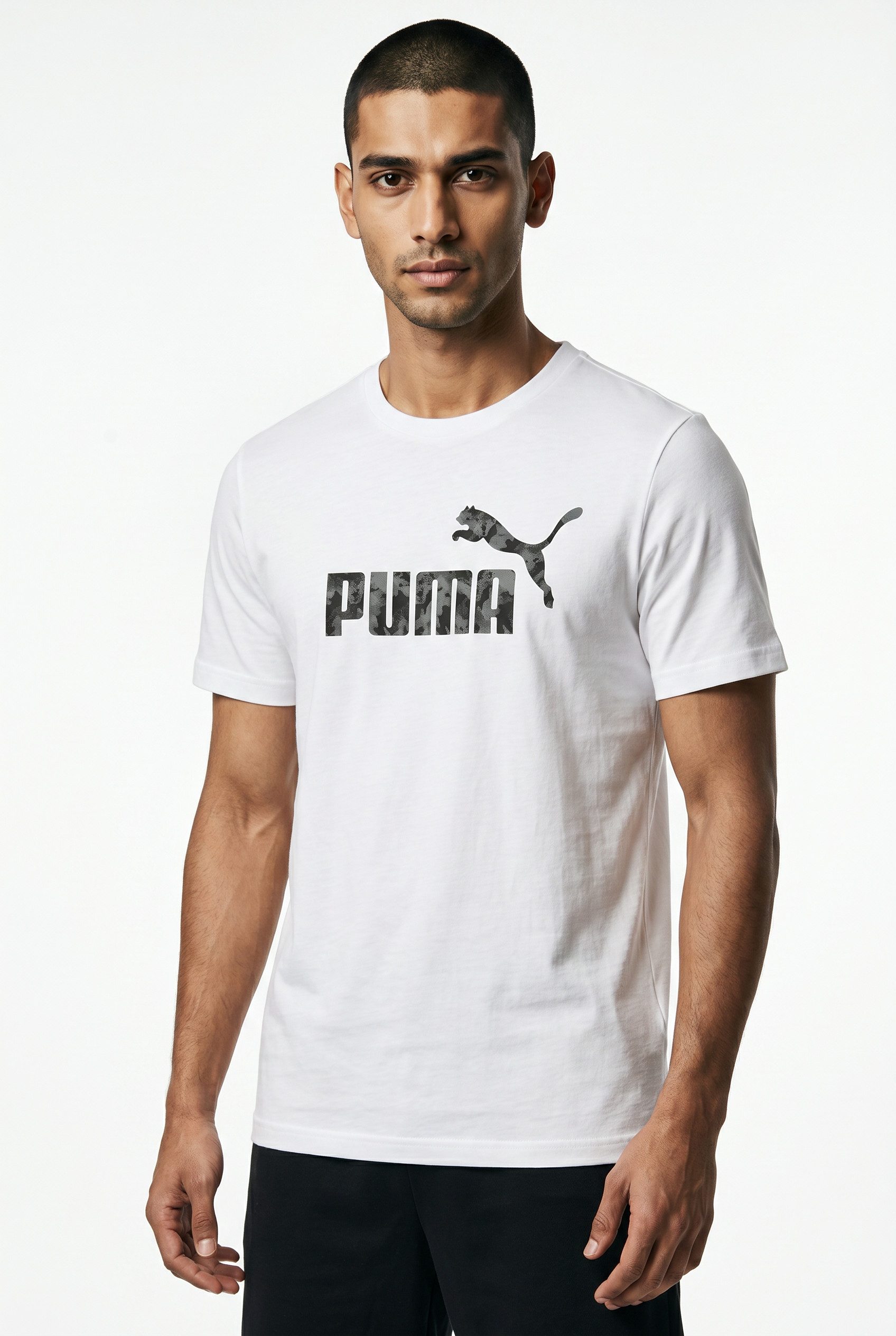 PUMA T-Shirt ESS CAMO TEE gerade Passform, Kurzarm, für Alltag und Freizeit