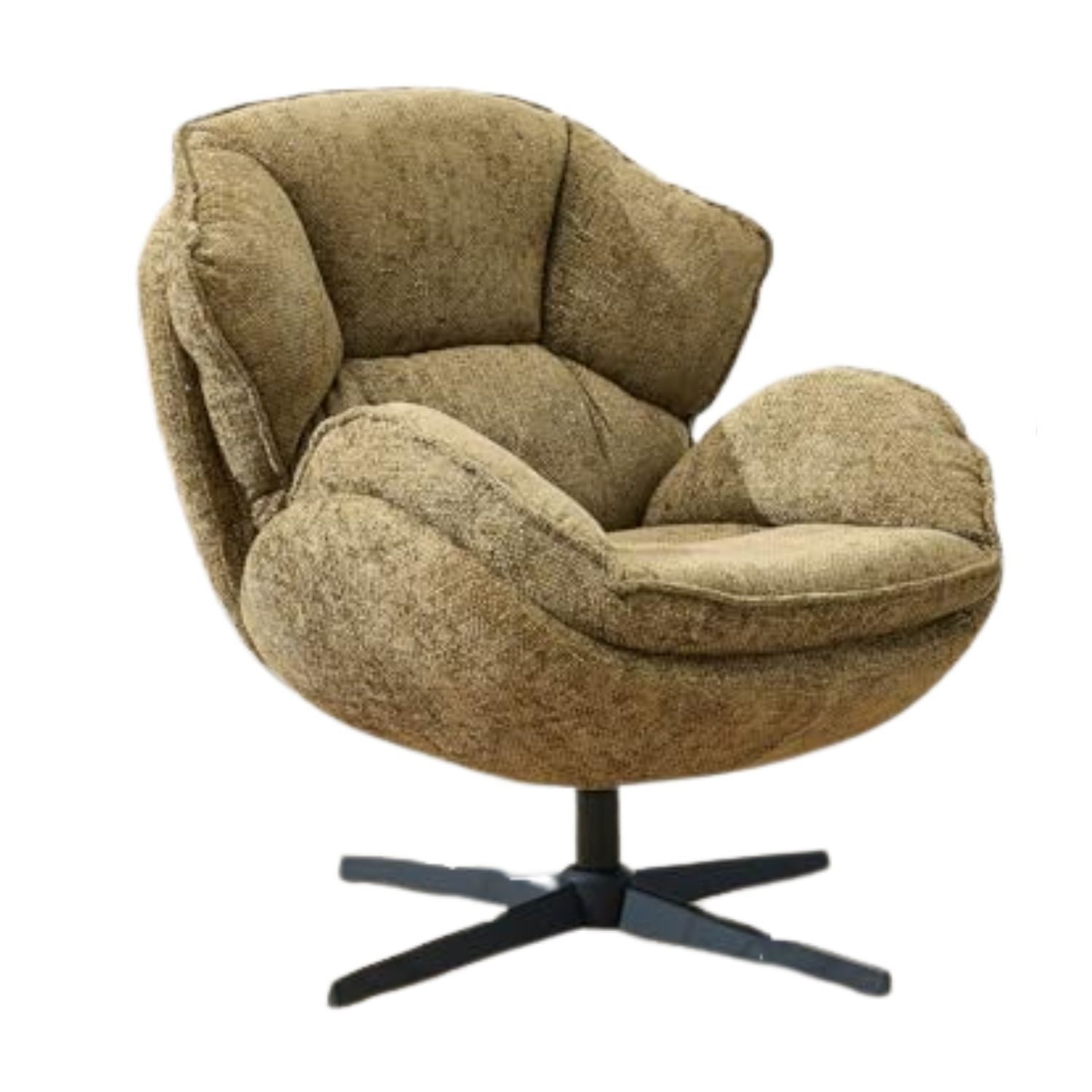 WAHSON OFFICE CHAIRS Loungesessel Moderner, gepolsterter Chenille/PU-Loungesessel, drehbar,mit Armlehnen