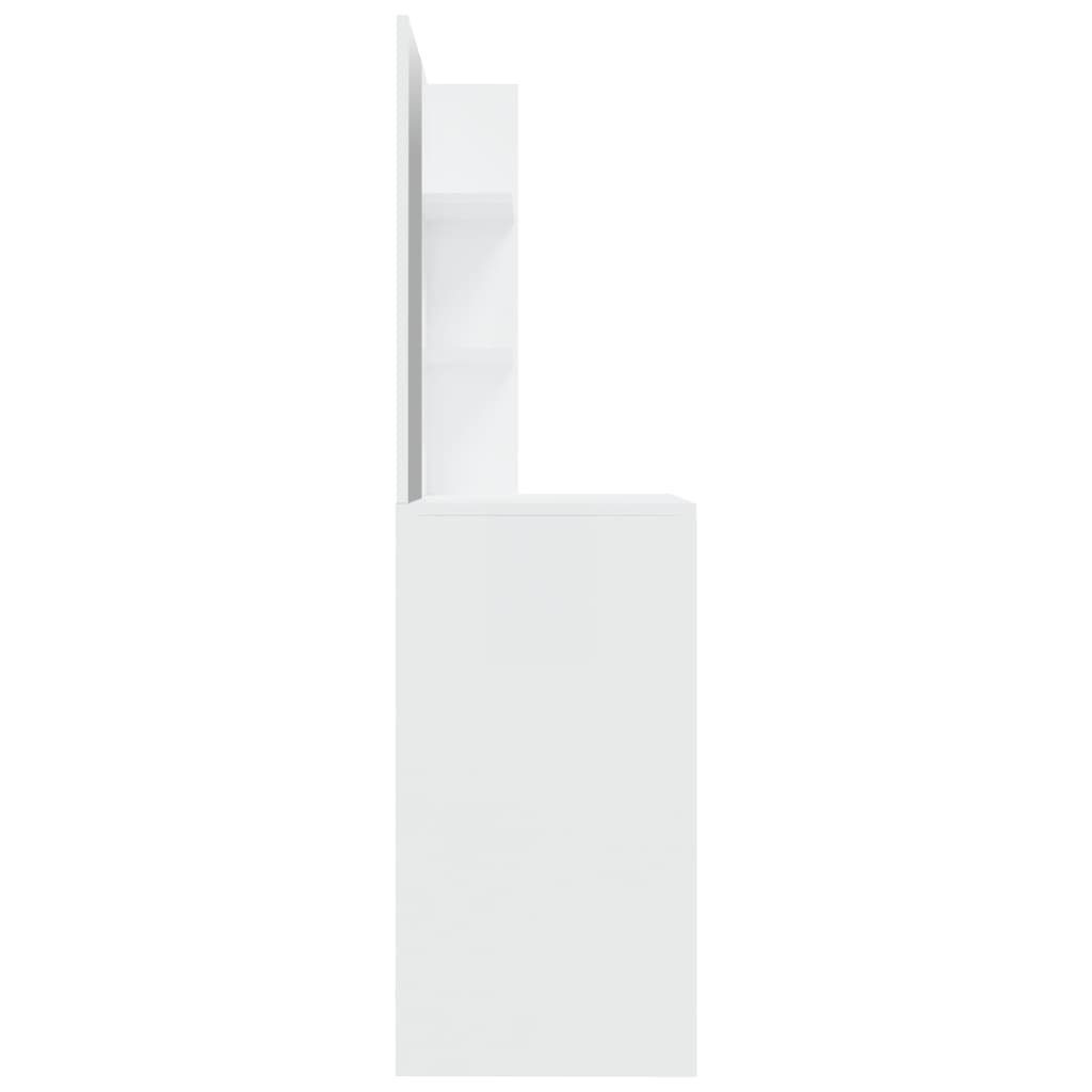 Schminktisch Hochglanz-Weiß Hochglanz-Weiß | cm Spiegel mit vidaXL (1-St) Hochglanz-Weiß 74,5x40x141 Schminktisch