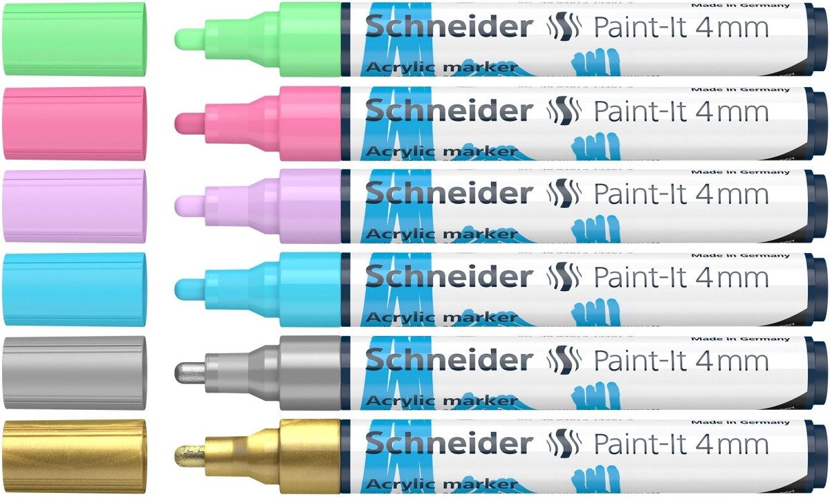 SCHNEIDER Permanentmarker Acrylmarker Paint-It 320 4mm VE=6 Farben