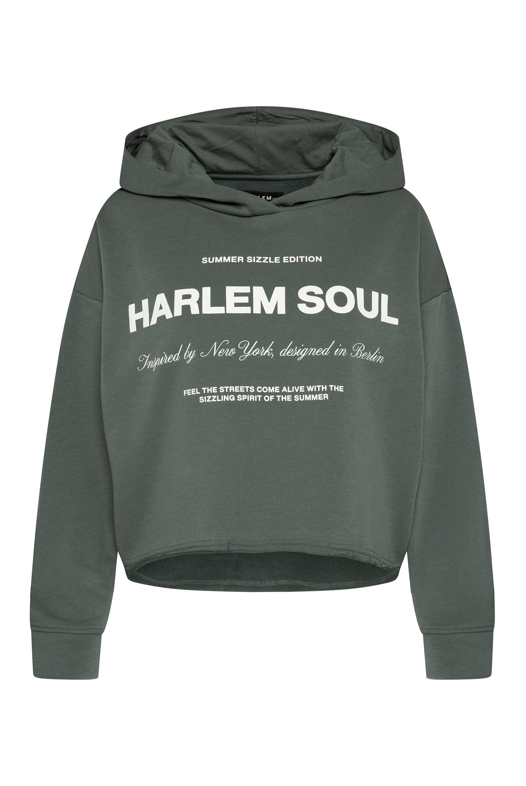 Harlem Soul Kapuzensweatshirt mit offenem Saum