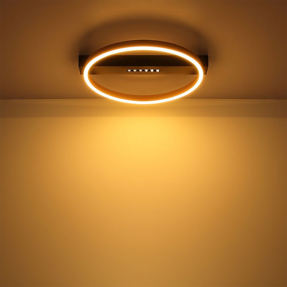 etc-shop LED Deckenleuchte, Deckenleuchte Goldfarbe LED Wohnzimmerlampe Stufenschalter Deckenlampe
