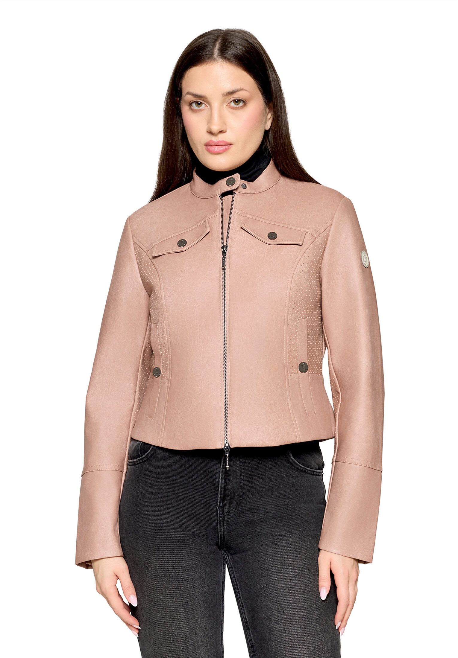 Amber & June Canvasjacke Damen mit Stehkragen