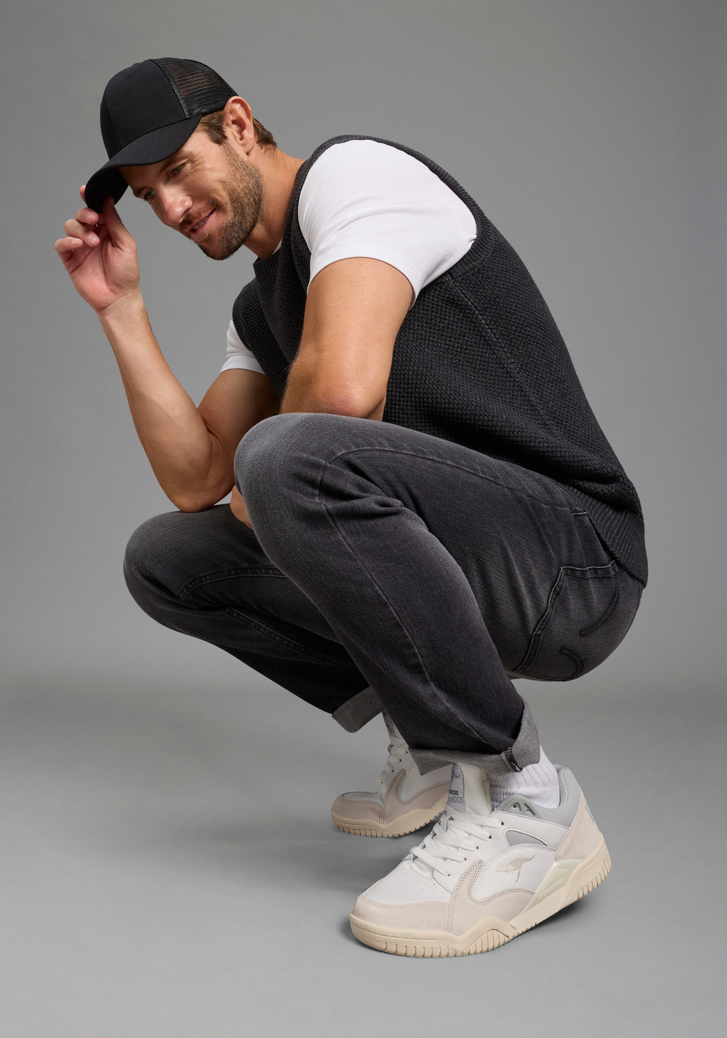 Man's World Pullunder Neue Kollektion! Highlight mit Struktur! aus Baumwolle, mit Rundhalsausschnitt, Regular Fit