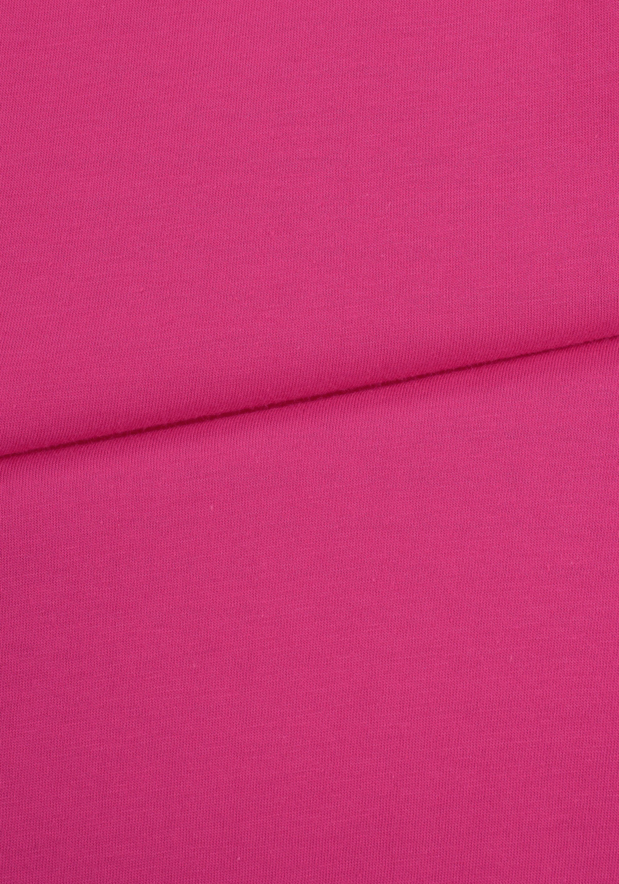 Dreams Frontschriftzug Pyjama 3 Vivance tlg) mit (Set, pink-schwarz