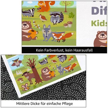 Kinderteppich, MULISOFT, Spielteppich für Kinder, Waschbare Teppiche für Kinderzimmer, Cartoon-Teppiche für Jungen und Mädchen, Stimulieren Sie die Fantasie und Kreativität der Kinder